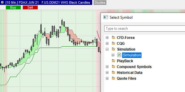 Trade when the market is closed with the simulation ticker.